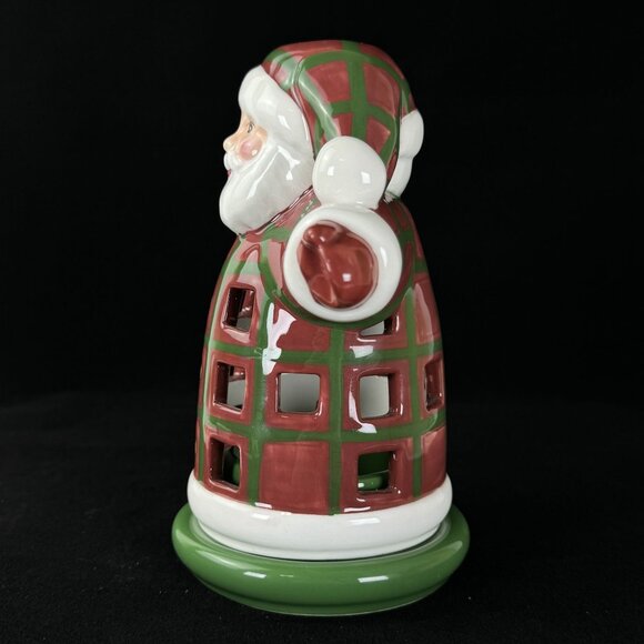 Mikasa Santa Tea Light Votive Candle Holder Oil Top Christmas Red Ceramic 6" - Picture 4 of 12
